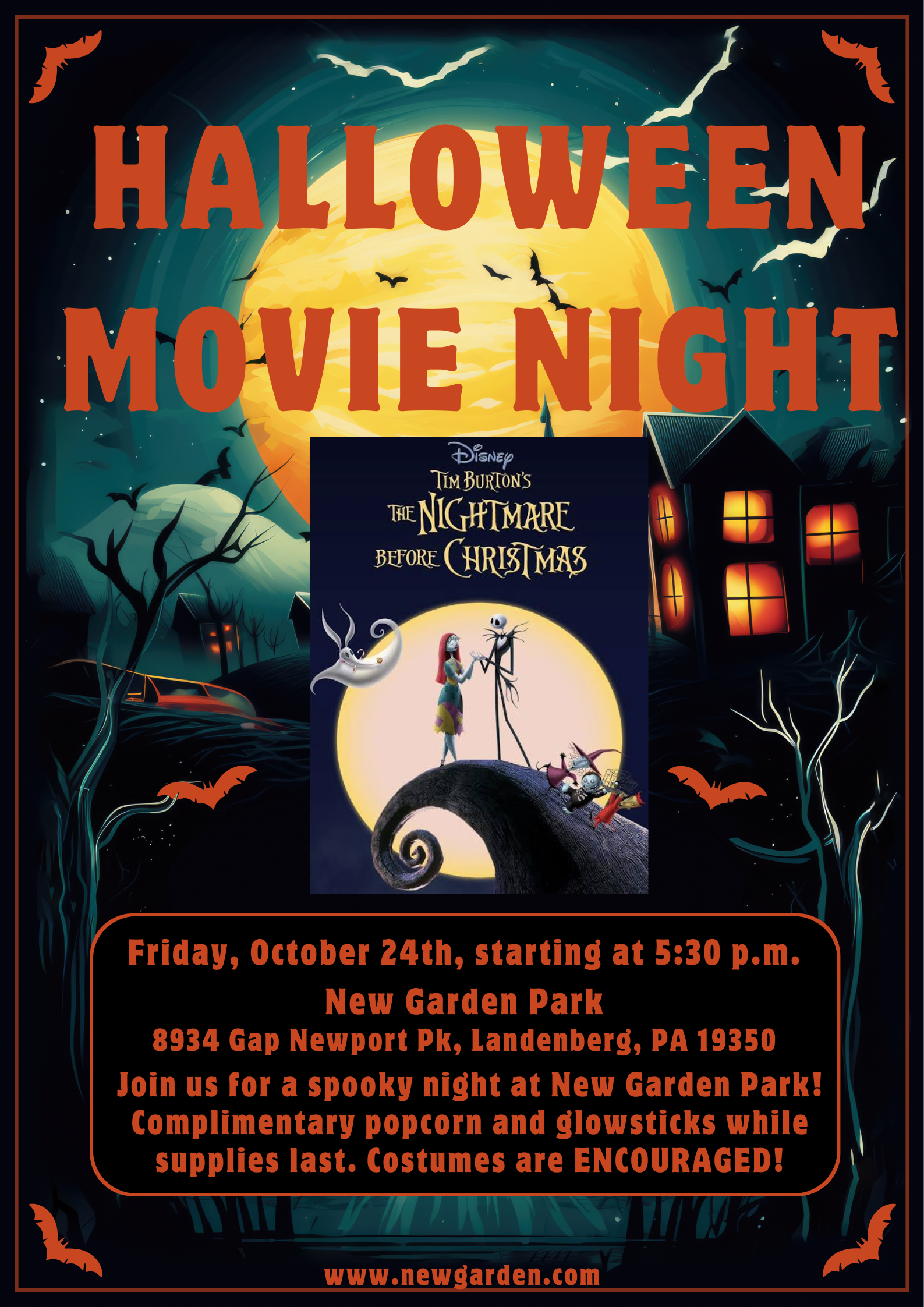 Dark Illustration Halloween Movie Night Poster (5)