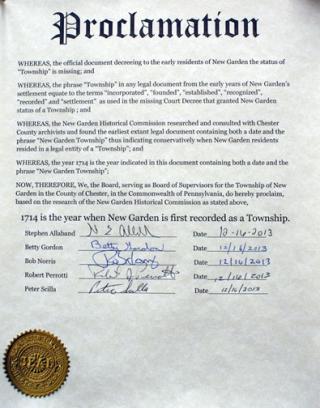 signed proclamation bos