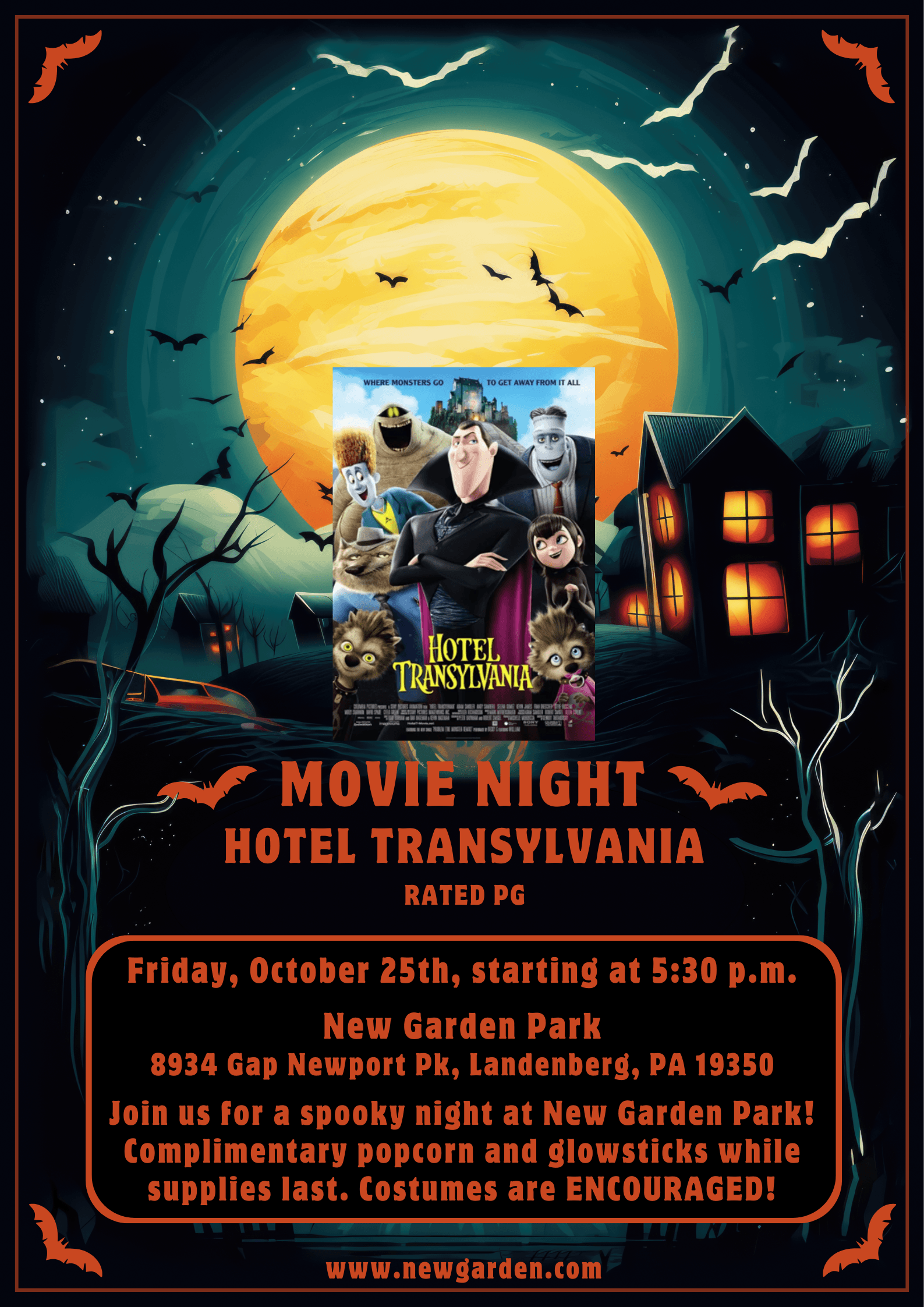 Dark Illustration Halloween Movie Night Poster (2)