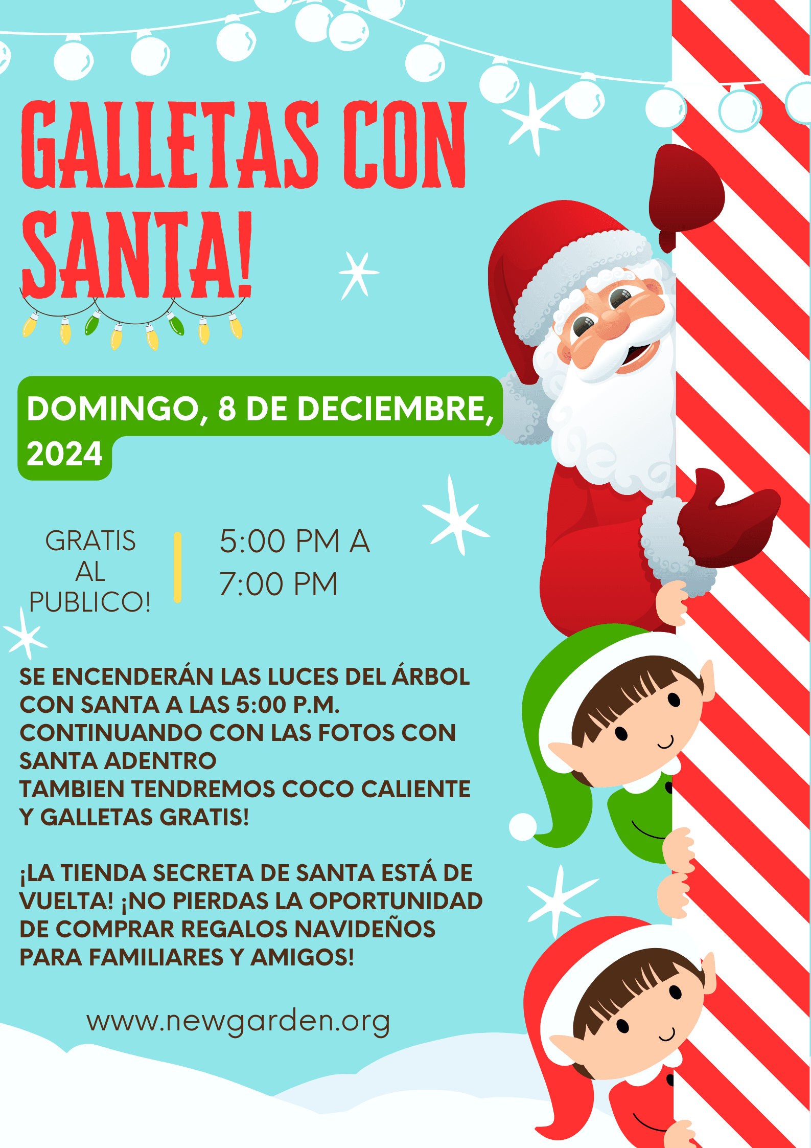 Blue and Red Illustrative Santa Claus Meet and Greet Event Poster (2)